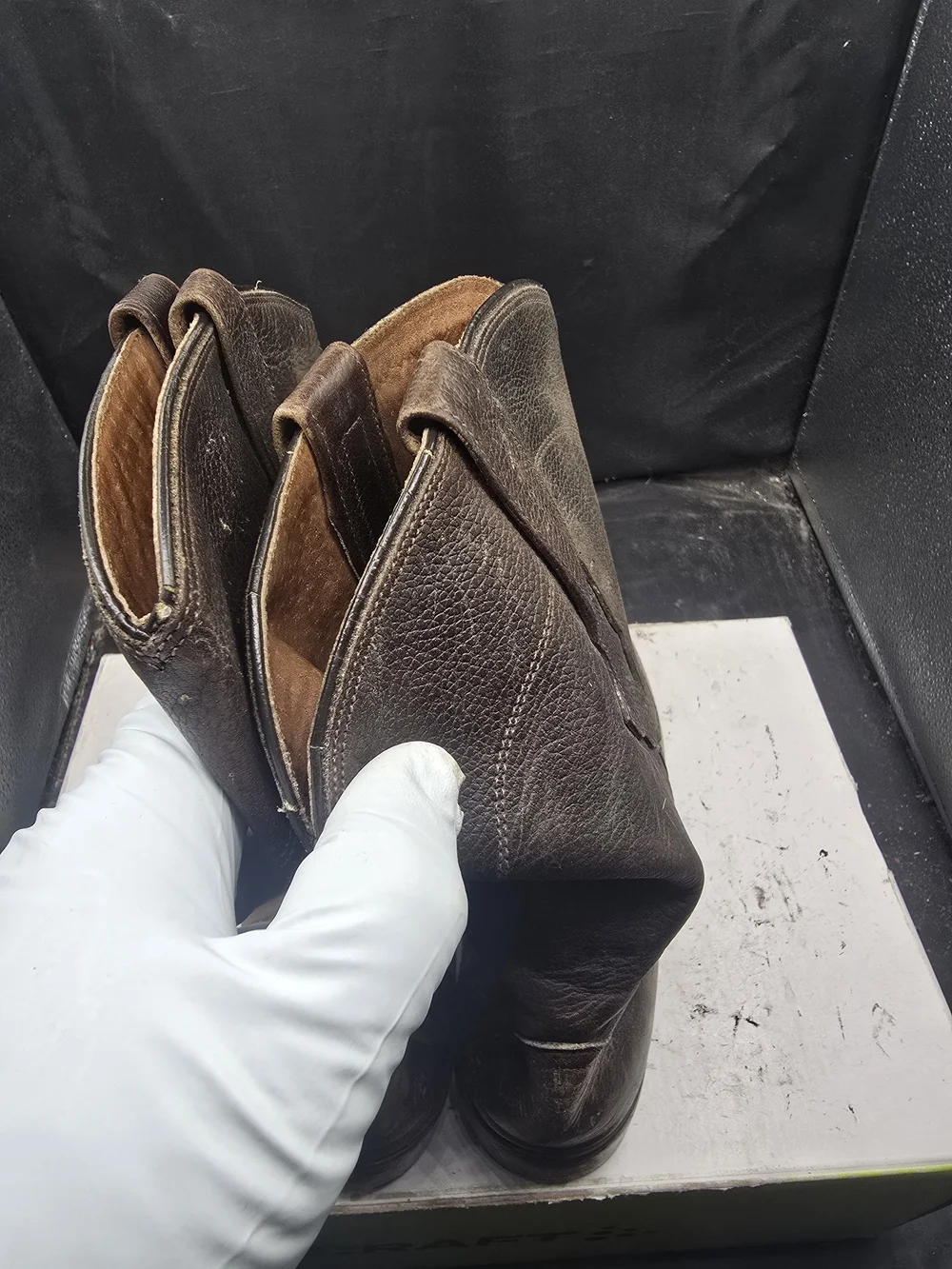 Men's Brown Leather Slip-On Work Boots